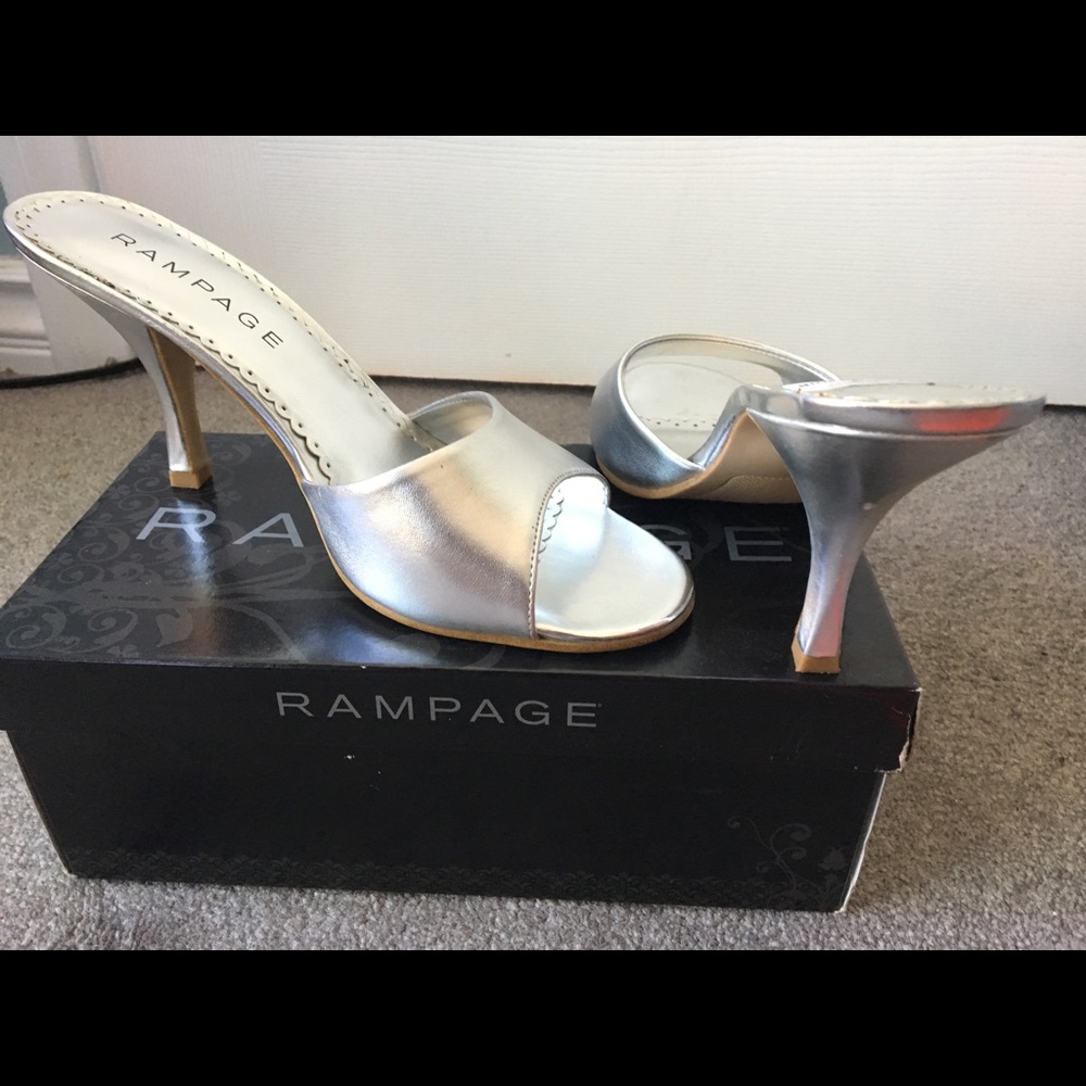 High Heel Silver Sling Slipper